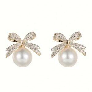 Pearl Bow Earrings